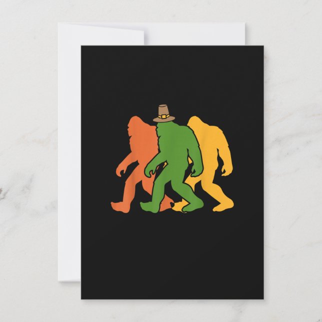 Bigfoot Erntedank Day Cool Sasquatre Herbst Autum Einladung (Vorderseite)