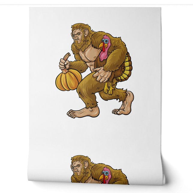 Bigfoot Erntedank Steals Turkey & Pumpkin Hide_ Tapete (Abrollen)