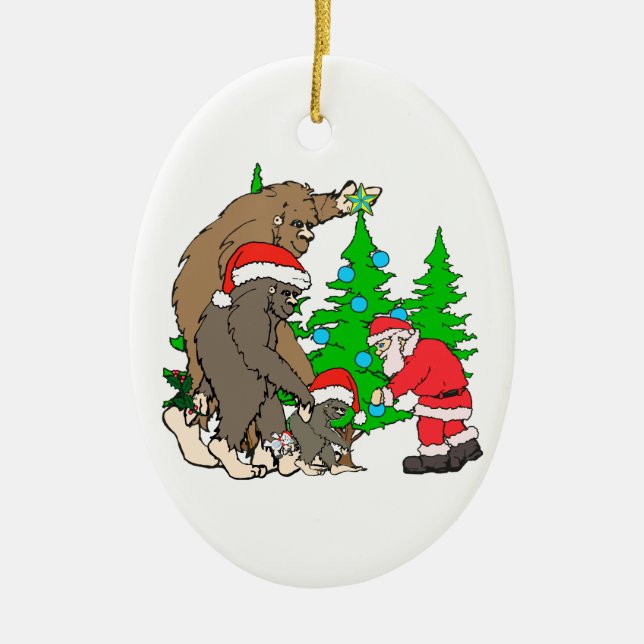 Bigfoot-Familie und Sankt Keramikornament (Vorne)