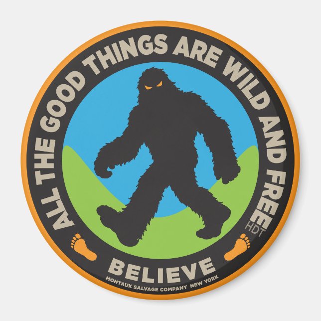 Bigfoot-Farbknopf Magnet (Vorne)