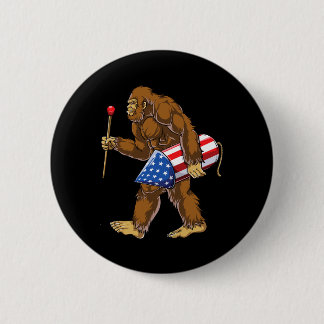 Bigfoot Feuerwerk 4. Juli Männer Sasquatch Americ Button