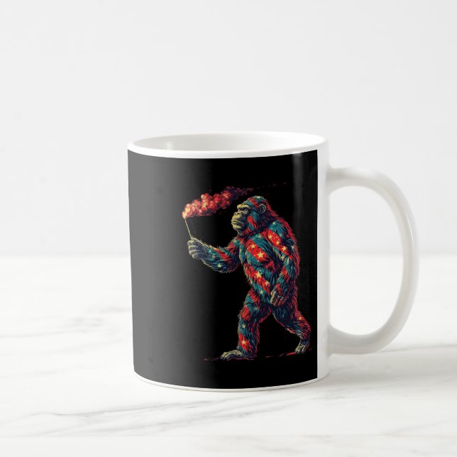 Bigfoot Feuerwerk 4. Juli Männer Sasquatch Americ Kaffeetasse (Rechts)