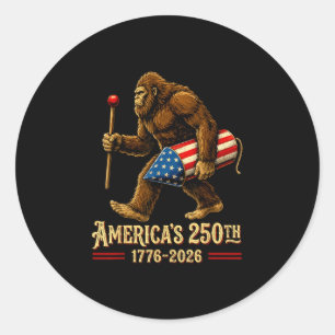 Bigfoot Feuerwerk 4. Juli patriotischer Sasquatch Runder Aufkleber
