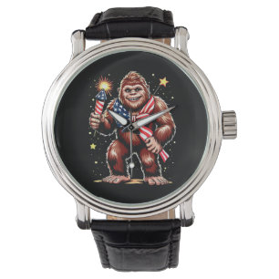 Bigfoot Feuerwerk 4. Juli Sasquatch USA Amerika Armbanduhr