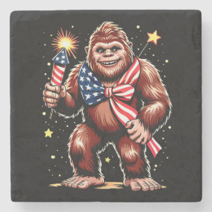 Bigfoot Feuerwerk 4. Juli Sasquatch USA Amerika Steinuntersetzer