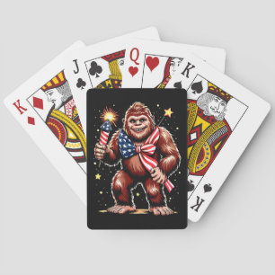 Bigfoot Feuerwerk 4. Juli Sasquatch USA Spielkarten