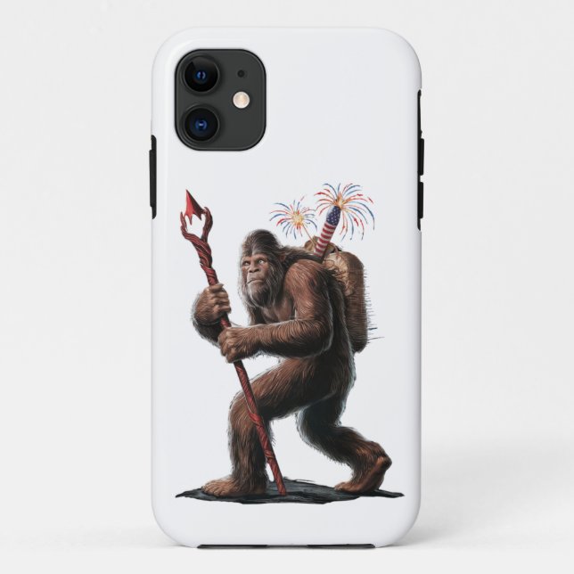 Bigfoot Feuerwerk 4. Juli Usa Flag Sasquatch Case-Mate iPhone Hülle (Rückseite)