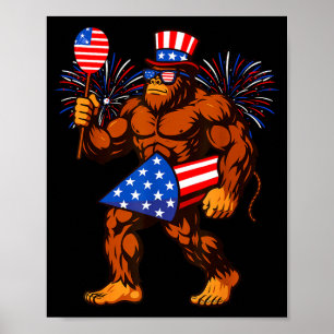 Bigfoot Feuerwerk amerikanische Flagge Bigfoot 4. Poster
