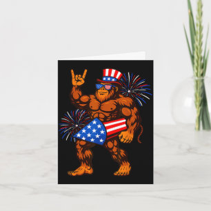 Bigfoot Feuerwerk amerikanische Flagge Sasquatch 4 Karte