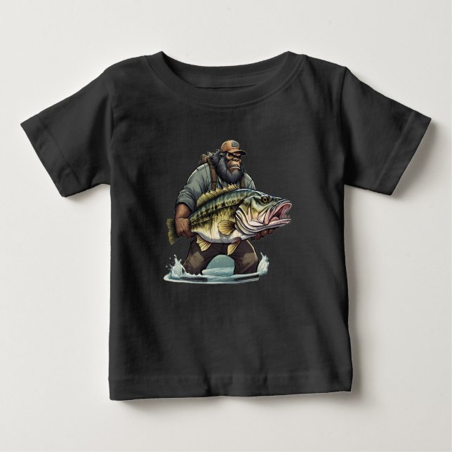 Bigfoot Fischen Bass Fisch Sasquatch yeti Fischer Baby T-shirt (Vorderseite)