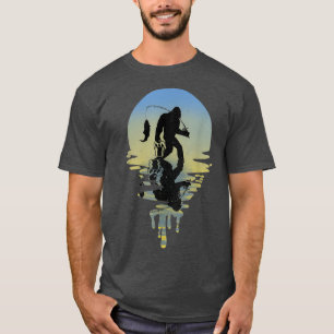 Bigfoot Fischen Liebhaber Funny Sasquatch Fischer  T-Shirt