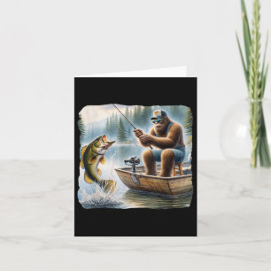 Bigfoot Fishing Funny Sasquatch Summer B Fisherman Karte