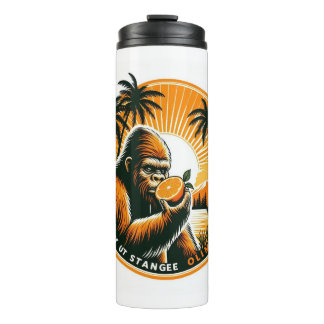 Bigfoot frisst eine Orange Thermosbecher