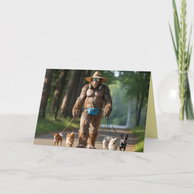 Bigfoot führt den Hund Karte (Vorderseite)