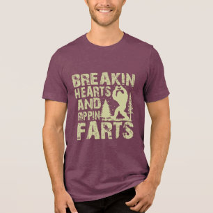 Bigfoot Funny Breakfast Herz & Rippin Furzen T-Shi Tri-Blend Shirt