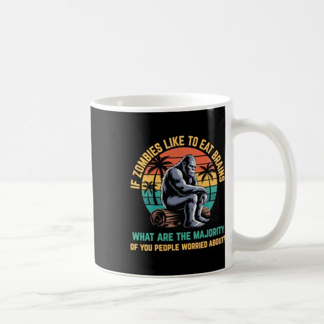 Bigfoot Funny Sasquatch Zombies Horror Lover Kaffeetasse (Rechts)