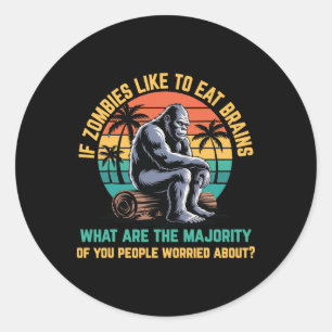 Bigfoot Funny Sasquatch Zombies Horror Lover Runder Aufkleber
