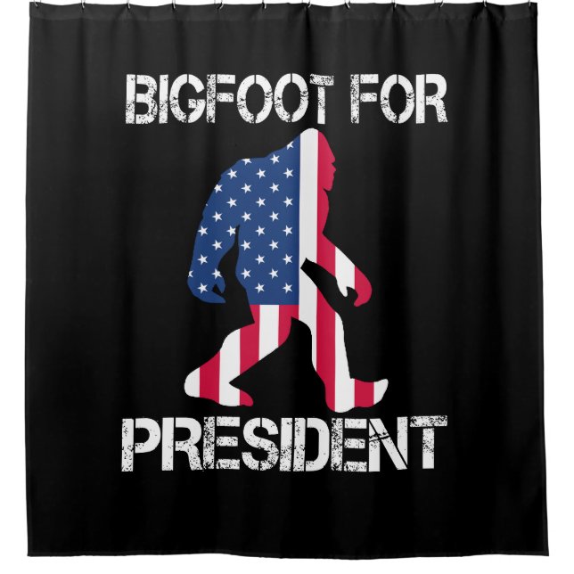 Bigfoot für Präsident Funny Bigfoot Duschvorhang (Vorderseite)