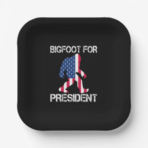 Bigfoot für Präsident Funny Bigfoot Pappteller