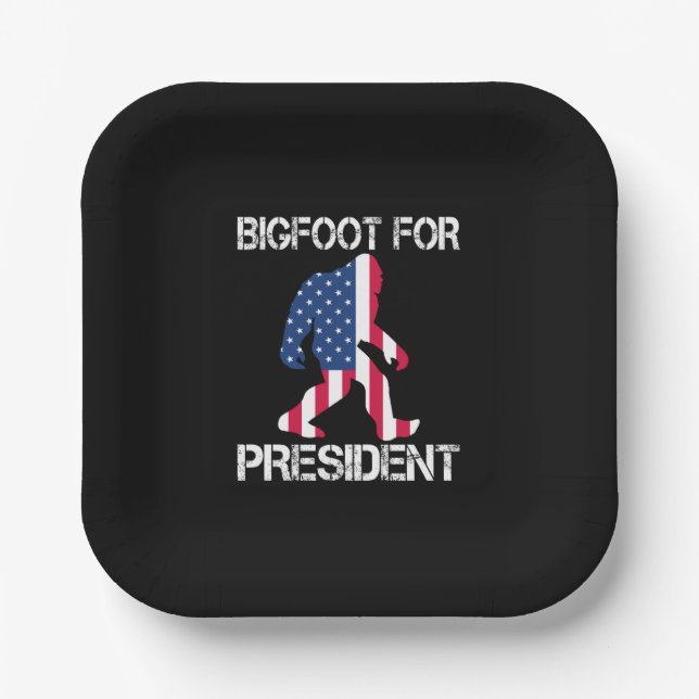 Bigfoot für Präsident Funny Bigfoot Pappteller (Vorderseite)