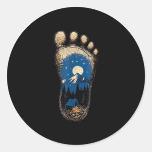 Bigfoot Fußabdruck Camping Berg Sasquatch Runder Aufkleber