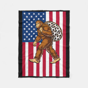 Bigfoot Fußball USA-Flagge Lustiger Patriotischer  Fleecedecke