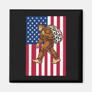Bigfoot Fußball USA-Flagge Lustiger Patriotischer Magnet