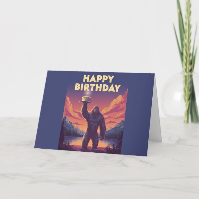 BigFoot Geburtstag Kryptozoologie Kunst Einladung (Vorderseite)