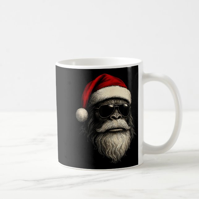 Bigfoot-Gesicht-Sonnenbrille Weihnachtsmann Weihna Kaffeetasse (Rechts)