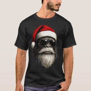 Bigfoot Gesicht Sonnenbrille Weihnachtsmann Weihna T-Shirt