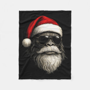 Bigfoot Gesicht Sungles Santa Weihnachten Lustiges Fleecedecke