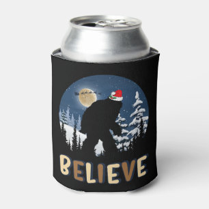 Bigfoot glauben an Weihnachten Funny Sasquatch Wei Dosenkühler