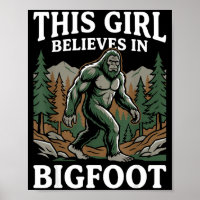 Bigfoot-Gläubiger Mädchen Sasquatch Wald Kryptid f