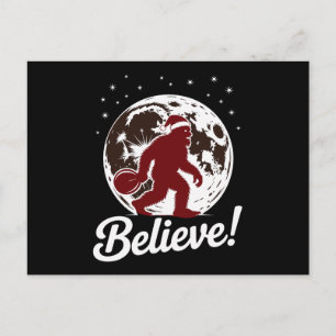 Bigfoot Glaubt Weihnachten Santa Hut Mond Sasquatc