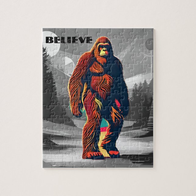 Bigfoot Glauver farbenfrohe Sasquatch Motivation (Vertikal)