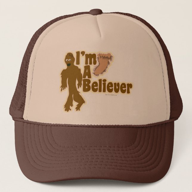 Bigfoot Glauver Funny Sasquatch Logo Truckerkappe (Vorderseite)