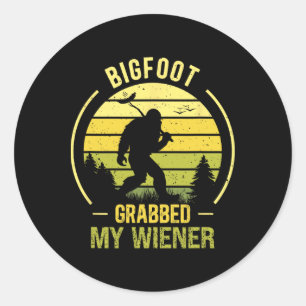Bigfoot Grabbed Meine Dackel Funny Grillen Sasquat Runder Aufkleber