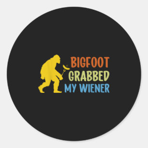Bigfoot Grabbed Meine Dackel Funny Grillen Sasquat Runder Aufkleber