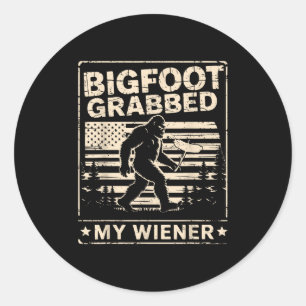 Bigfoot Grabbed Meine Dackel Usa Flag Funny Sasqua Runder Aufkleber