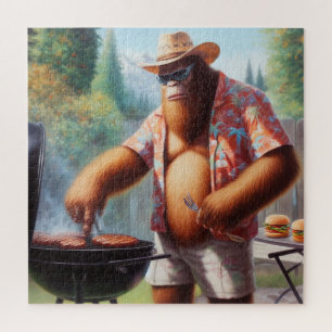 Bigfoot Grilling Burgers
