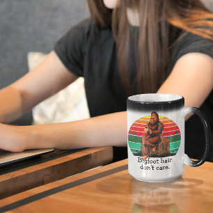 Bigfoot-Haare sind egal Sasquatch Lustig 15oz  Verwandlungstasse