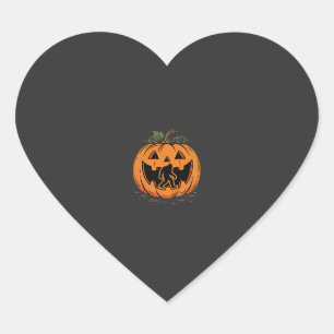 Bigfoot Halloween-Kürbis-Silhouette Design_1 Herz-Aufkleber