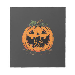 Bigfoot Halloween-Kürbis-Silhouette Design_1 Notizblock