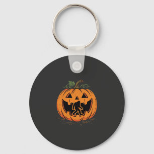 Bigfoot Halloween-Kürbis-Silhouette-Design_1 Schlüsselanhänger