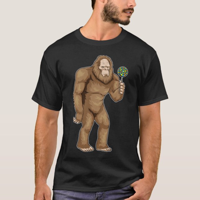 Bigfoot Halloween Lollipop T-Shirt (Vorderseite)