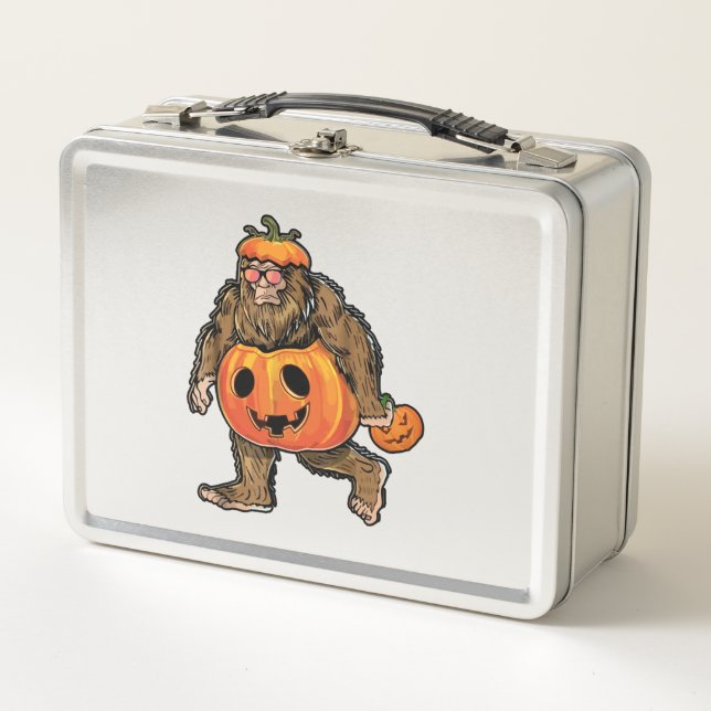 Bigfoot Halloween Pumphalloween Metall Brotdose (Vorderseite)