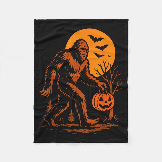 Bigfoot Halloween Sasquatch Jack O Lantern  Fleecedecke (Vorderseite)