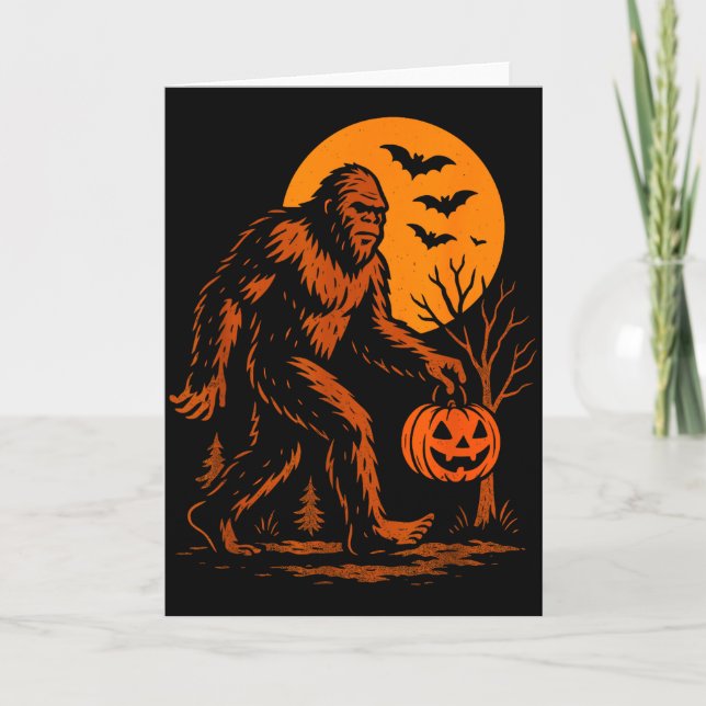 Bigfoot Halloween Sasquatch Jack O Lantern  Karte (Vorderseite)