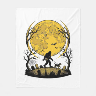 Bigfoot Halloween-Shirt Vollmond-Hunde-Spaziergang Fleecedecke