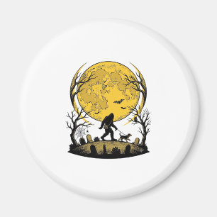Bigfoot Halloween-Shirt Vollmond-Hunde-Spaziergang Magnet
